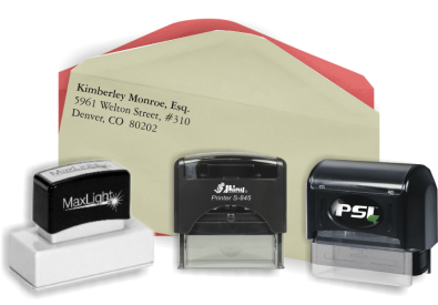 Choose from several layouts and sizes of business and personal return address stamps. Personalize yours today!